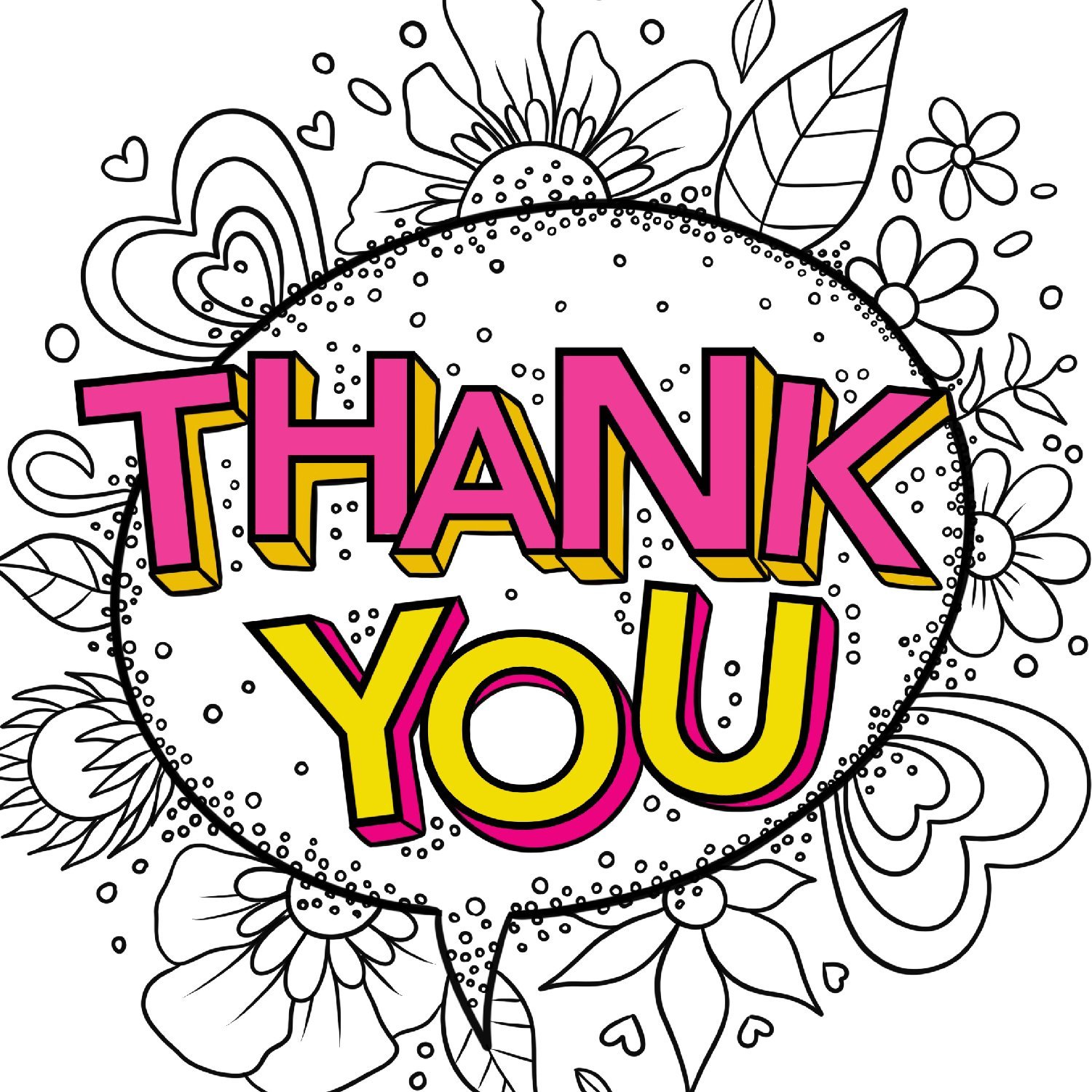 Thank you coloring page free printable