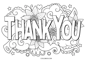 Free printable thank you coloring pages for kids