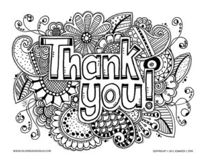 Free thank you coloring page