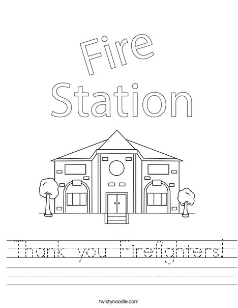 Thank you firefighters worksheet