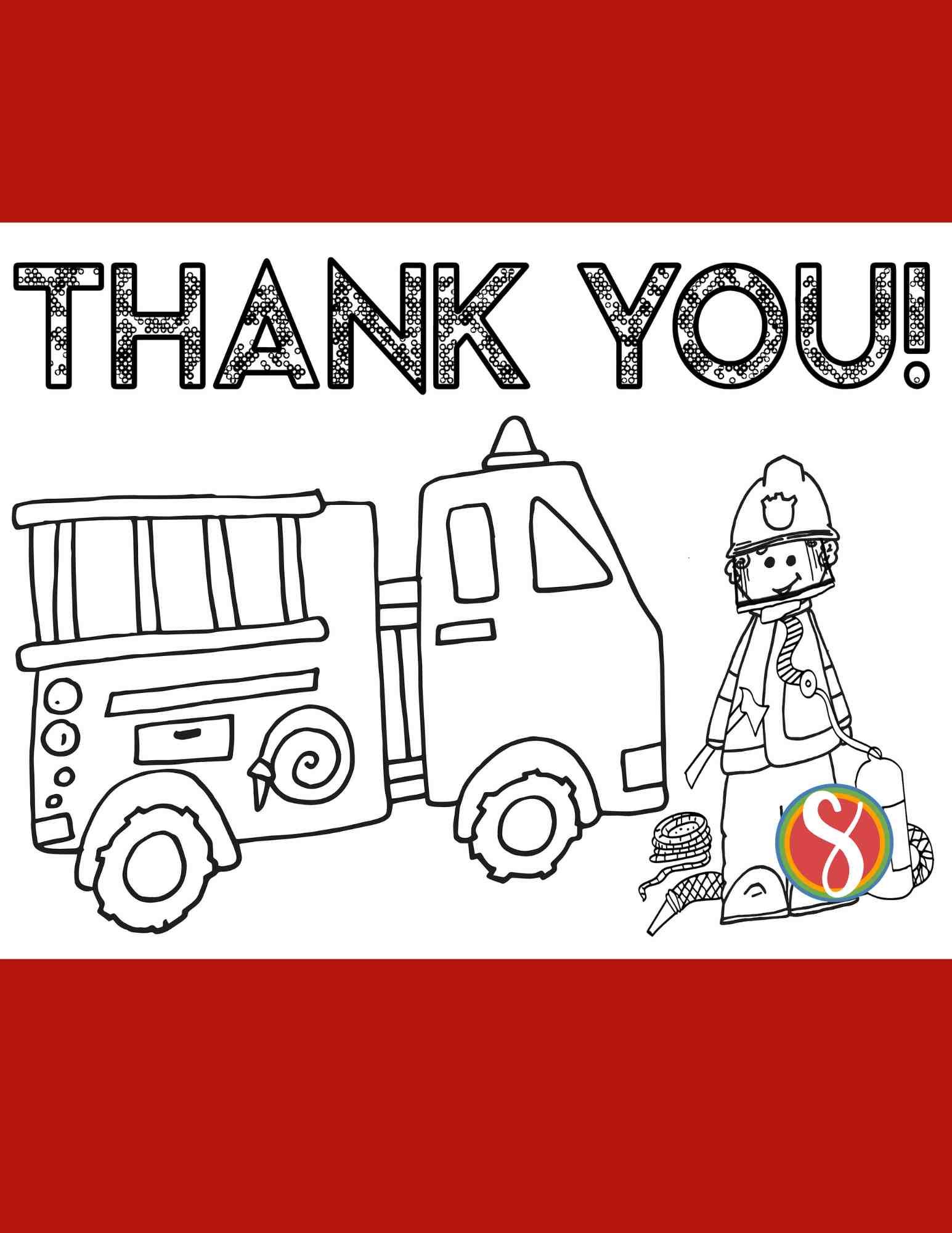 Free fireman firetruck coloring pages â stevie doodles