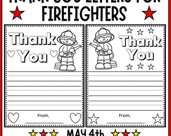 Firefighters day thank you firefighter letters and coloring