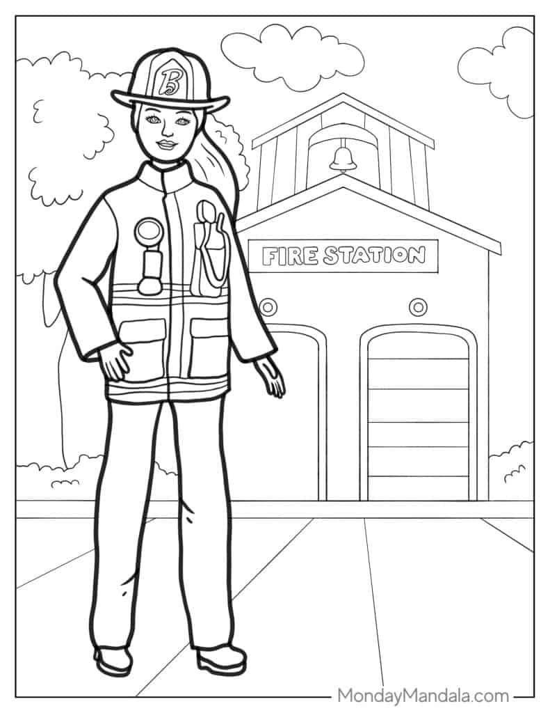 Firefighter coloring pages free pdf printables