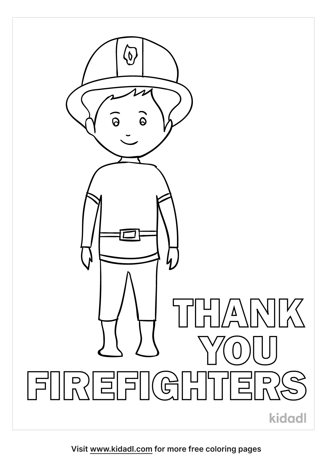 Free thank you firefighters coloring page coloring page printables