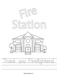 Thank you firefighters coloring page