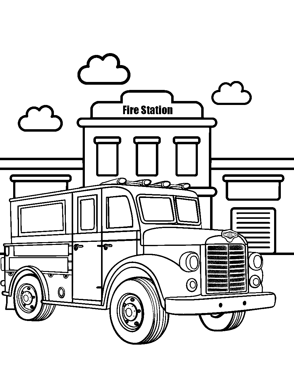 Fire truck coloring pages free printable sheets