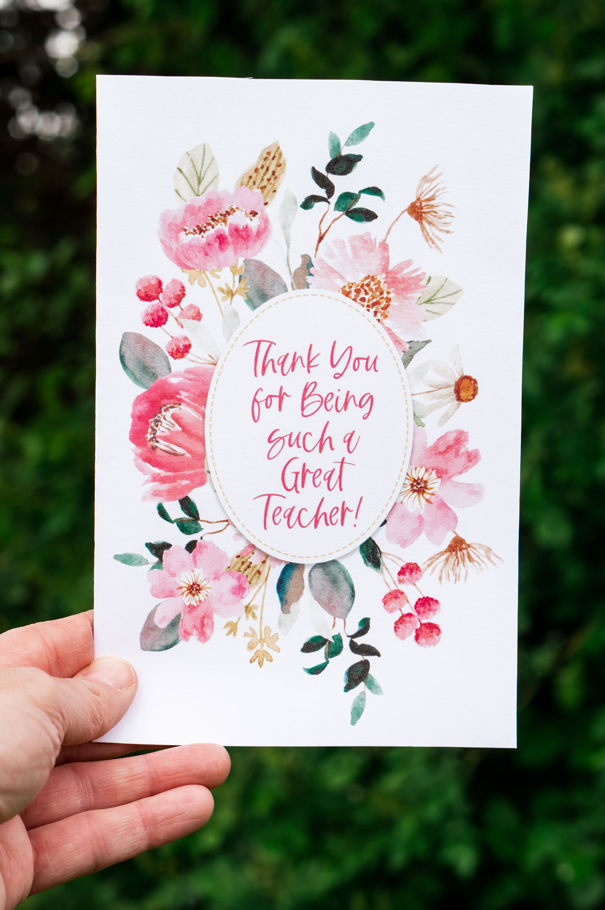 Free printable thank you cards for teacher appreciation