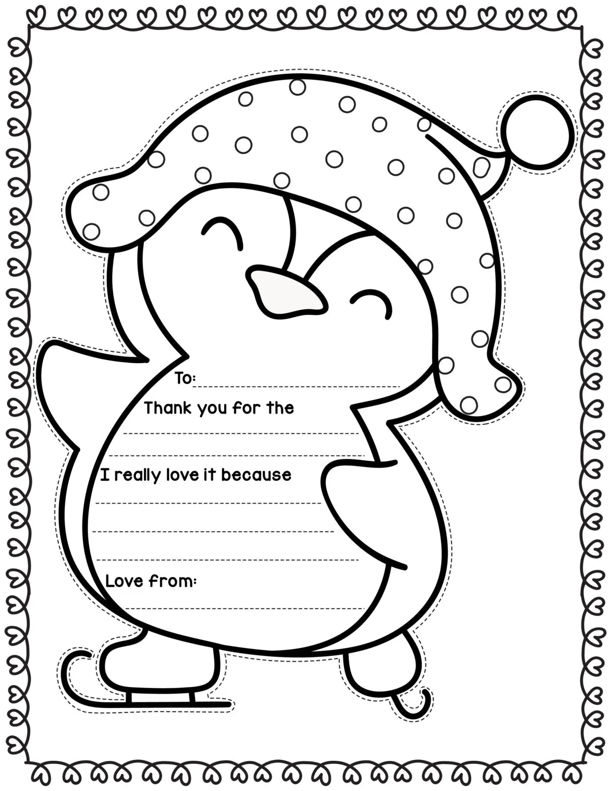 Free printable christmas thank you notes