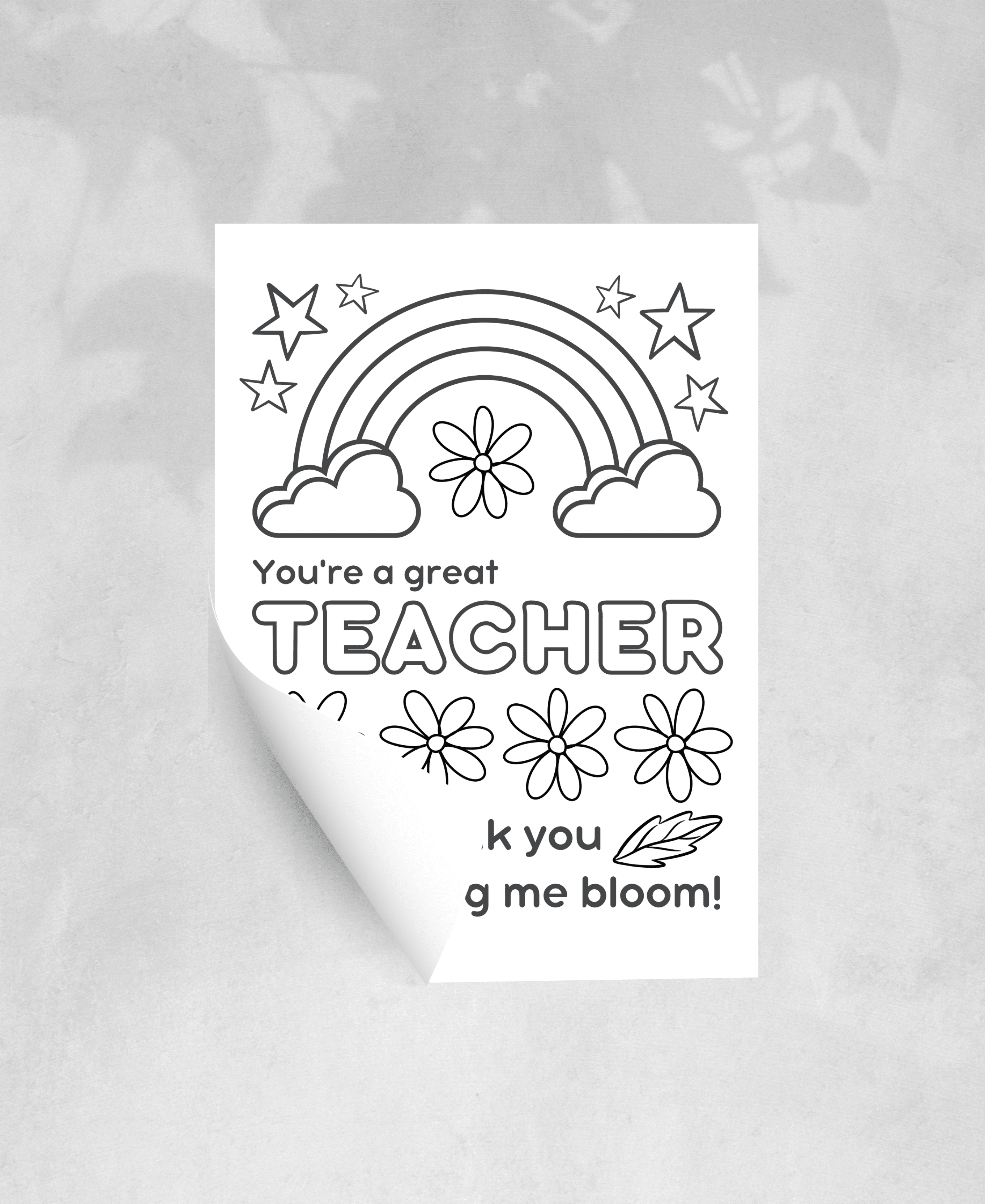 Teacher appreciation coloring sheet