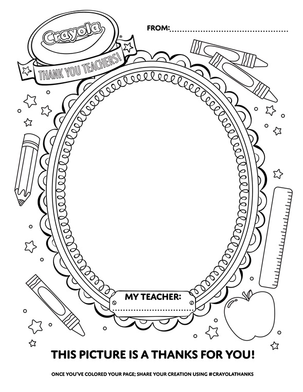 Thank a teacher portrait coloring page