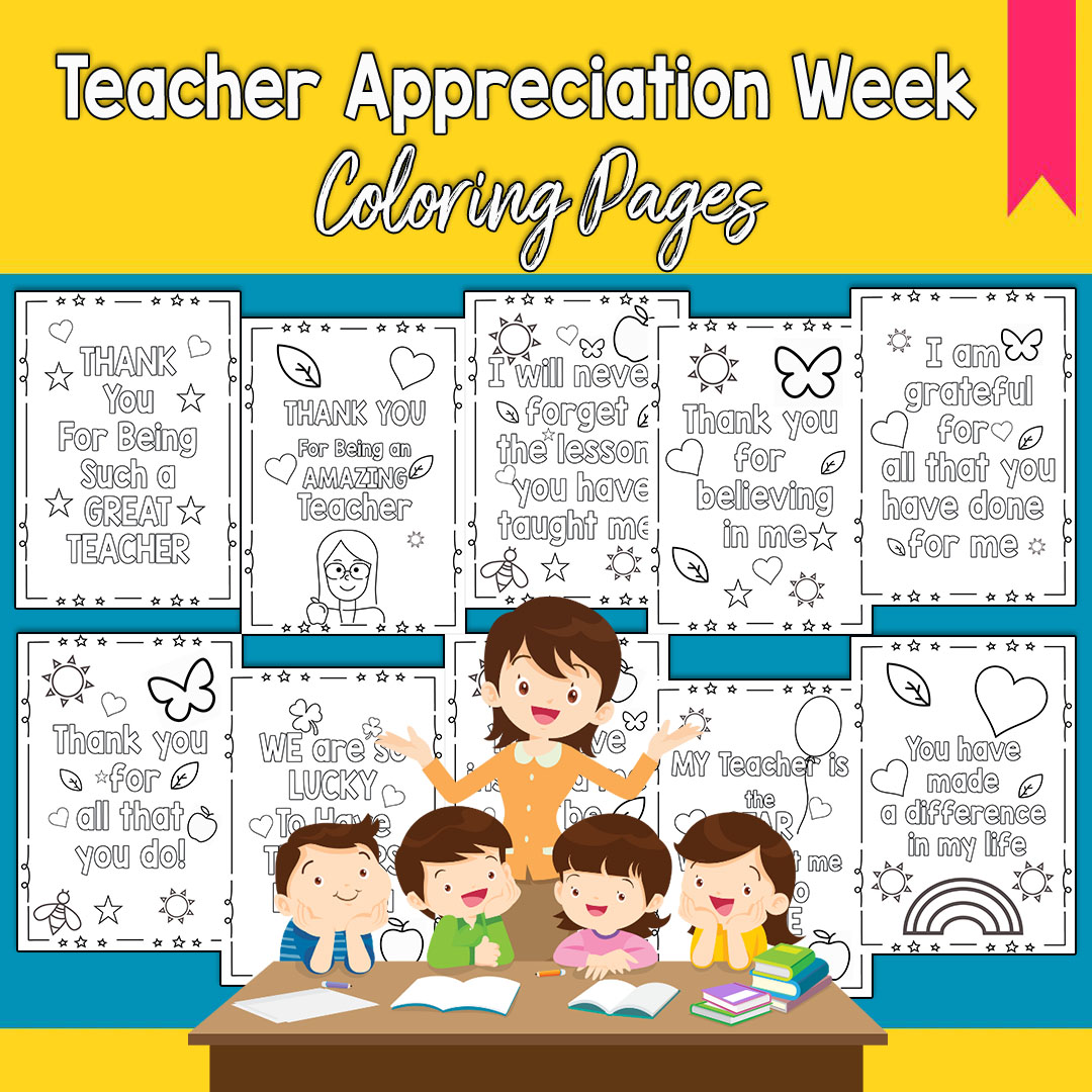 Teacher appreciation week coloring pages thank you coloring pages end of year made by teachers