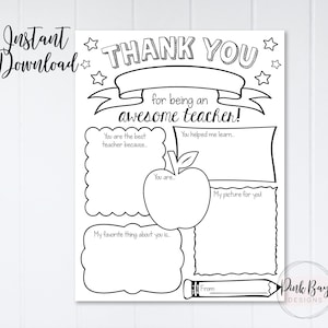 Teacher appreciation week printable teacher survey teacher printable teacher thank you teacher coloring page all about my teacher