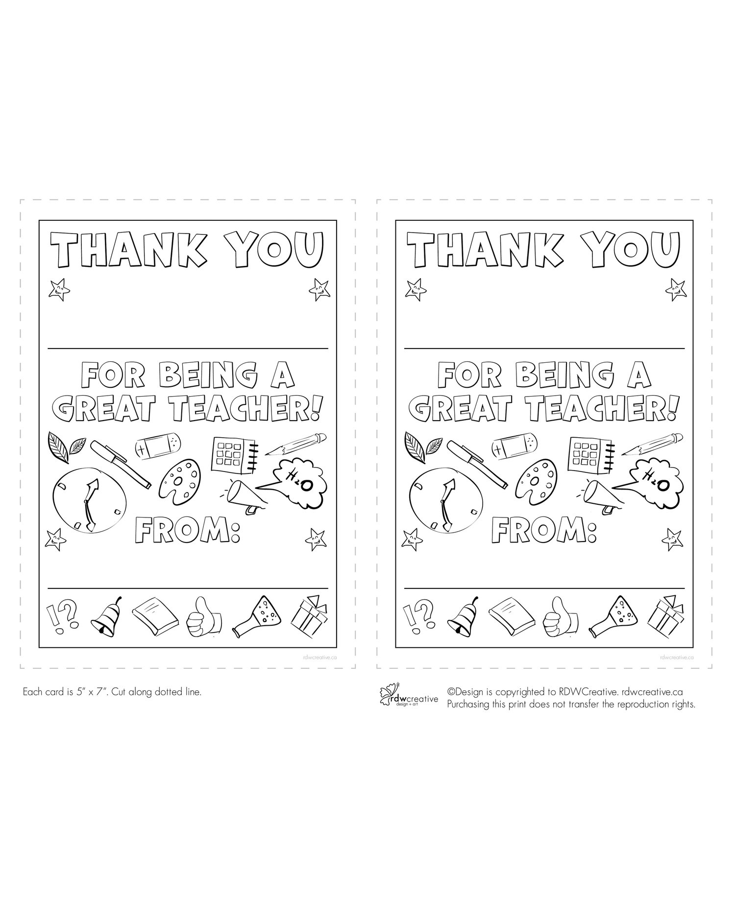 Thank you for being a great teacher by x colouring sheet â