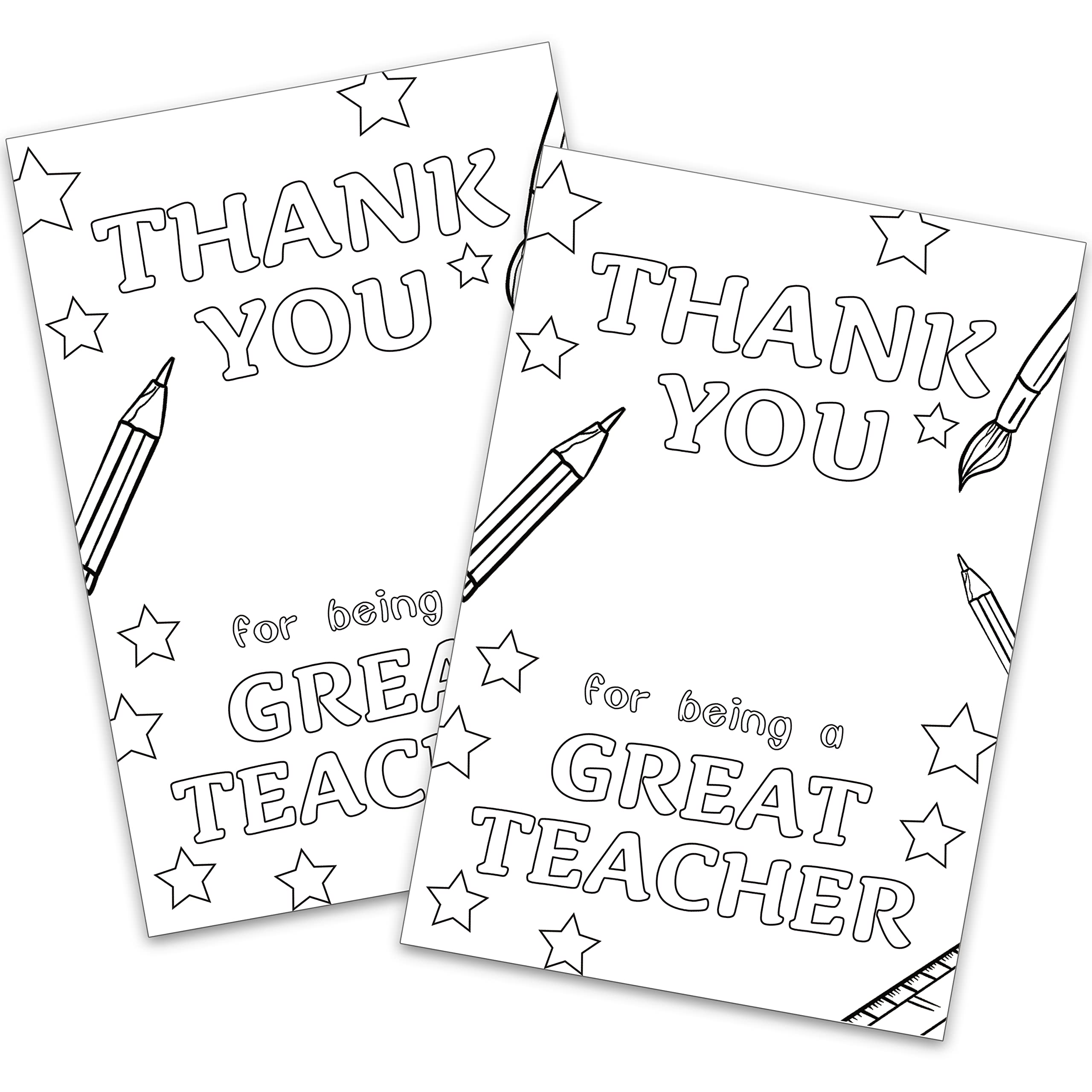 Kids loring thank you cards fill in the blank thank you cards for teacher teacher appreciation cards with envelopes â gxk stationery office supplies