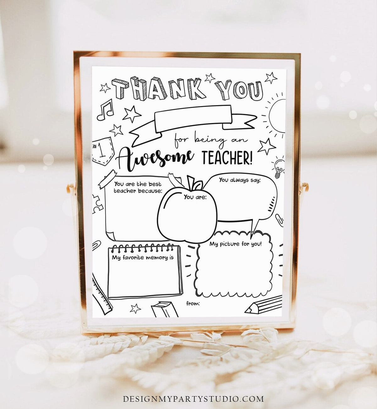 Teacher appreciation week printable teacher appreciation coloring page