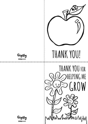 Thank you teacher cards â free printables