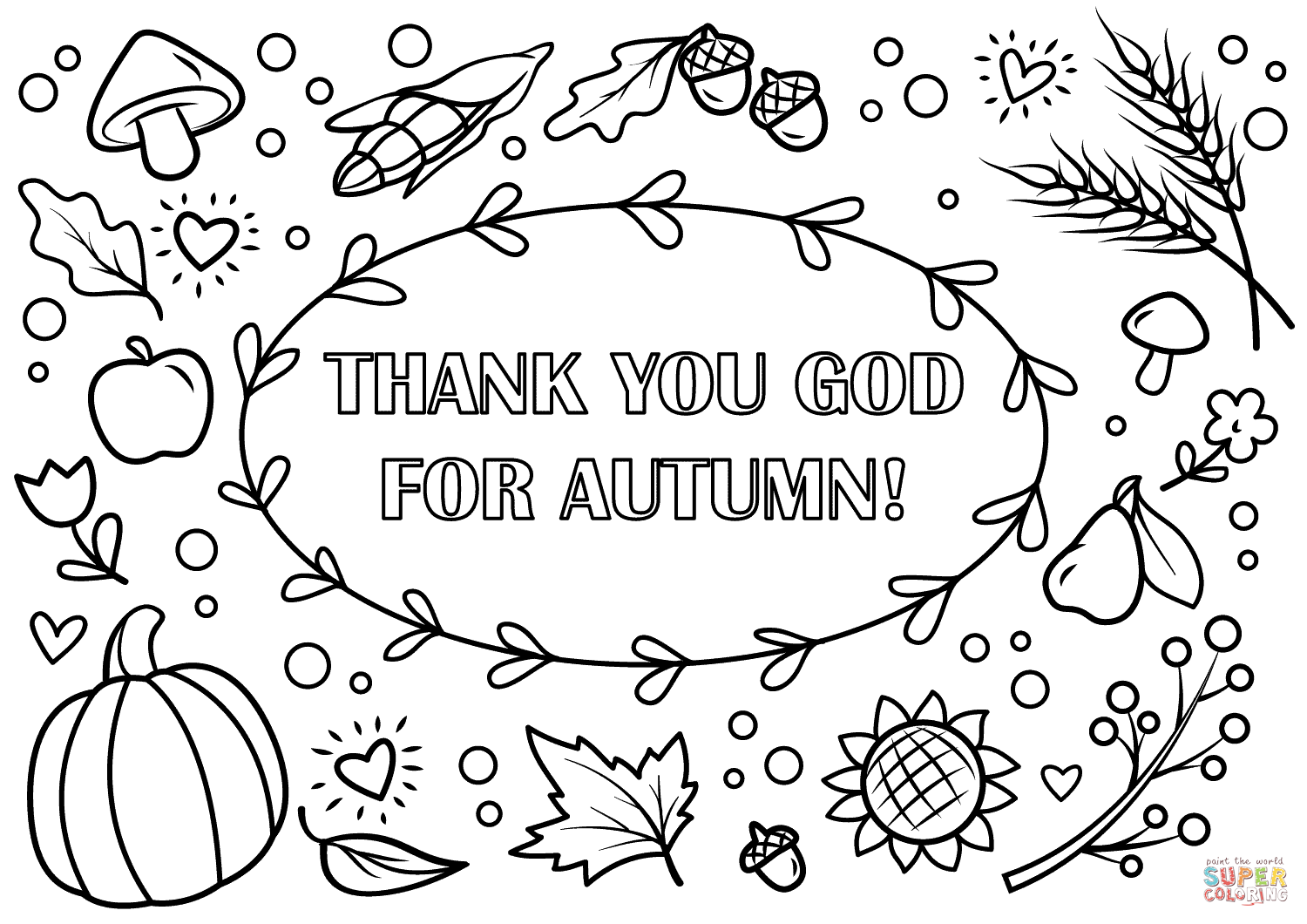 Thank you god for autumn coloring page free printable coloring pages