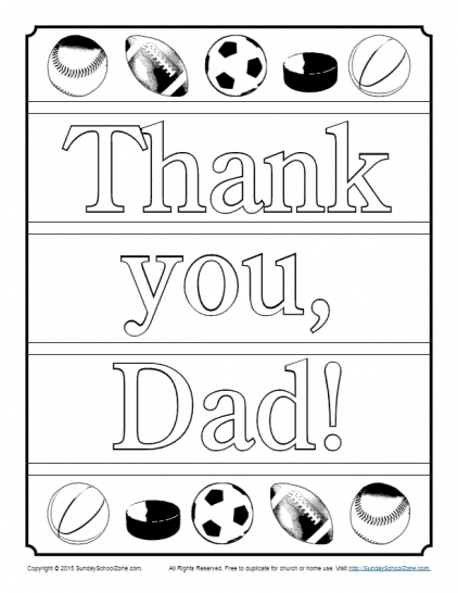 Thank you dad coloring page