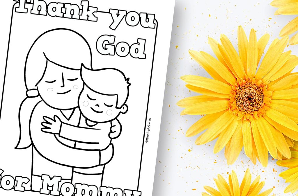 Thank you god for mommy printable coloring sheet â