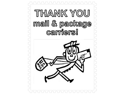 Thank your mail carrier coloring pages national postal museum