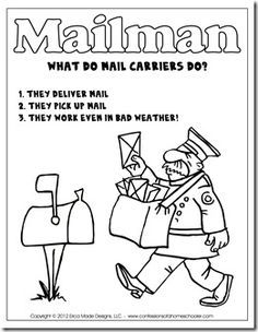 Free printable unit on mail carriers includes a blank envelope to address mailbox â munity helpers preschool munity helper lesson munity helpers unit