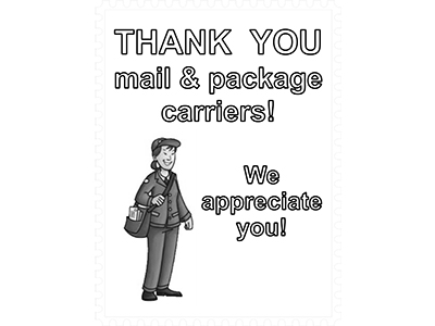 Thank your mail carrier coloring pages national postal museum