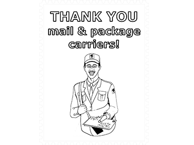 Thank your mail carrier coloring pages national postal museum