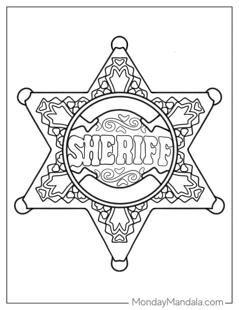 Police coloring pages free pdf printables