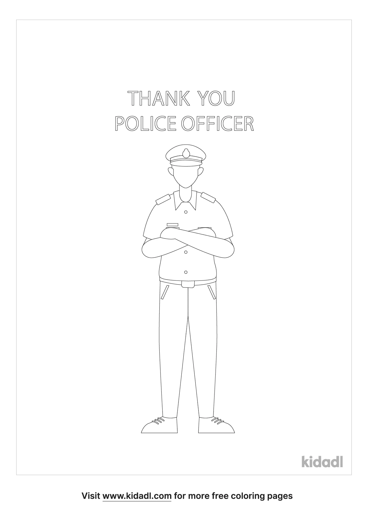 Free thank a police officer coloring page coloring page printables