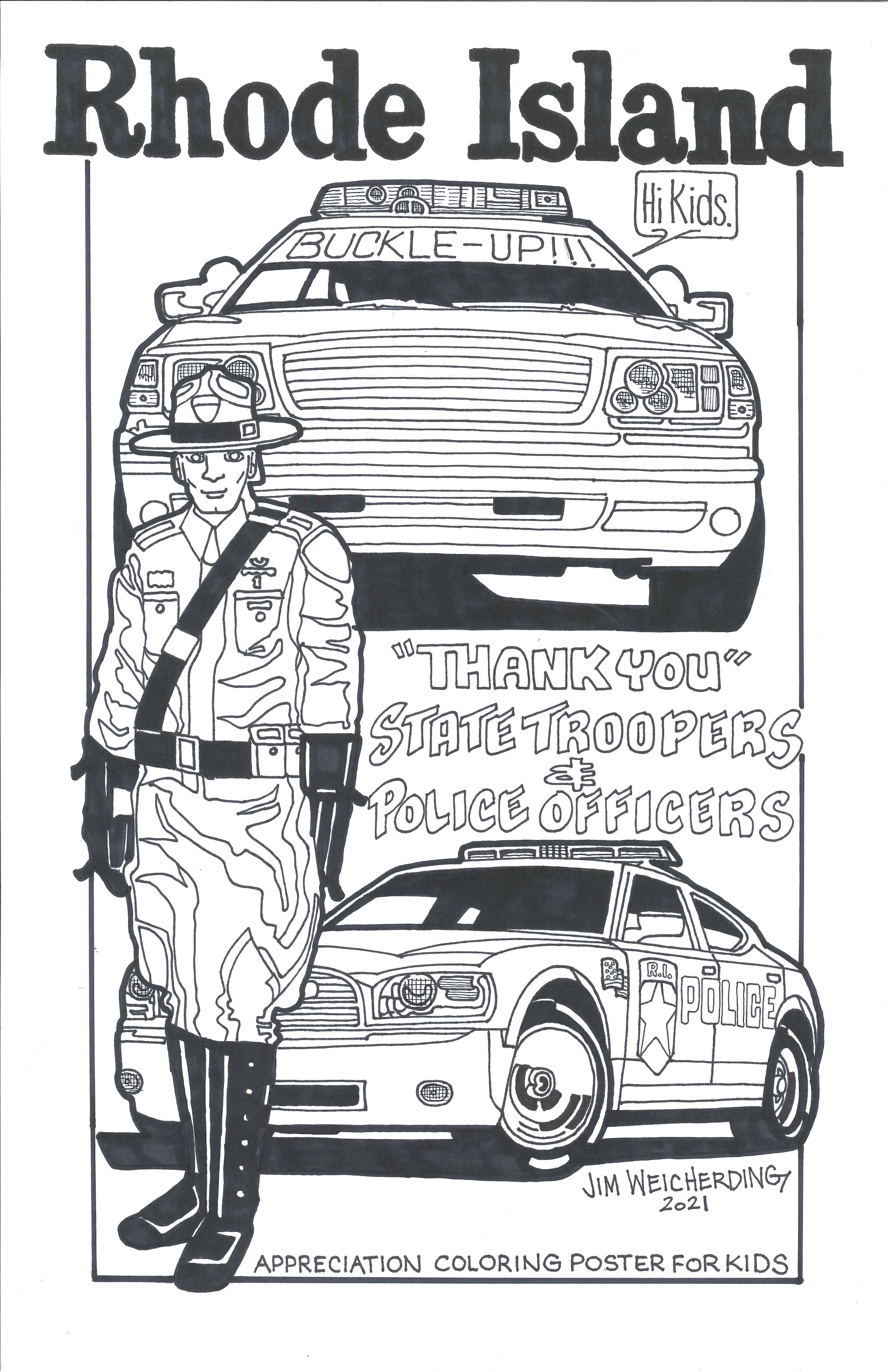 Sunday cartoons poster series shows appreciation for first responders