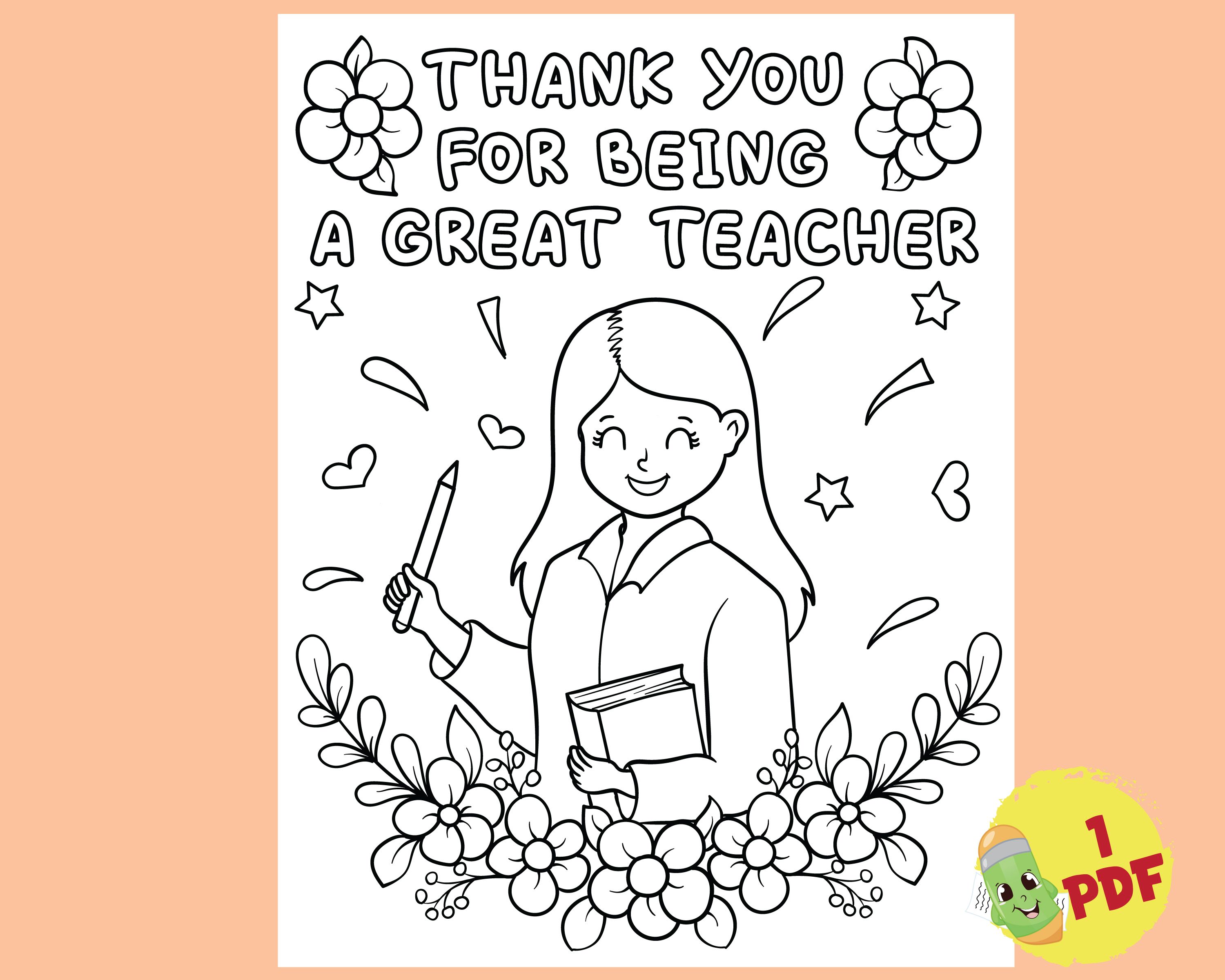Printable teacher appreciation coloring pages appreciation