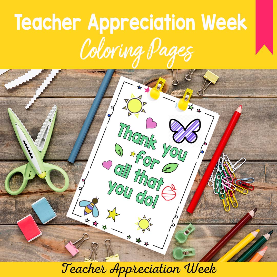 Teacher appreciation week coloring pages thank you coloring pages end of year made by teachers