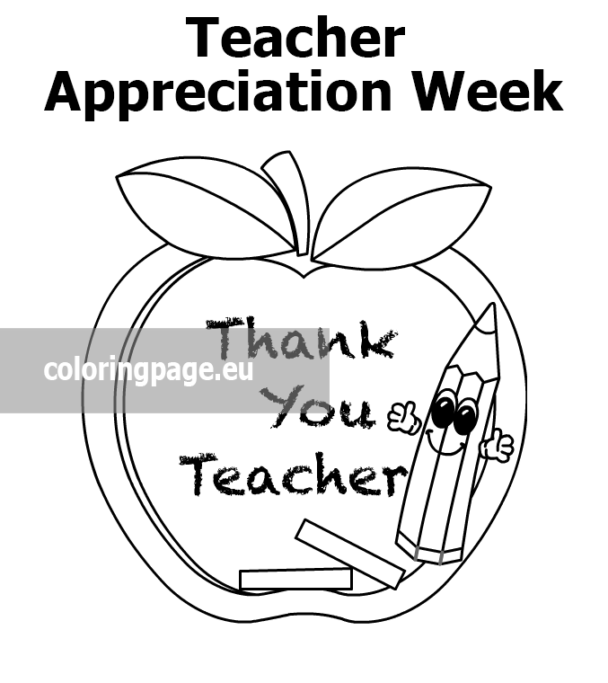 Free teacher appreciation week coloring page