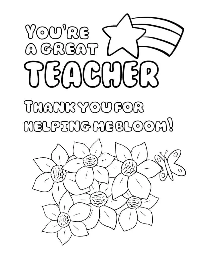 Teacher appreciation coloring pages