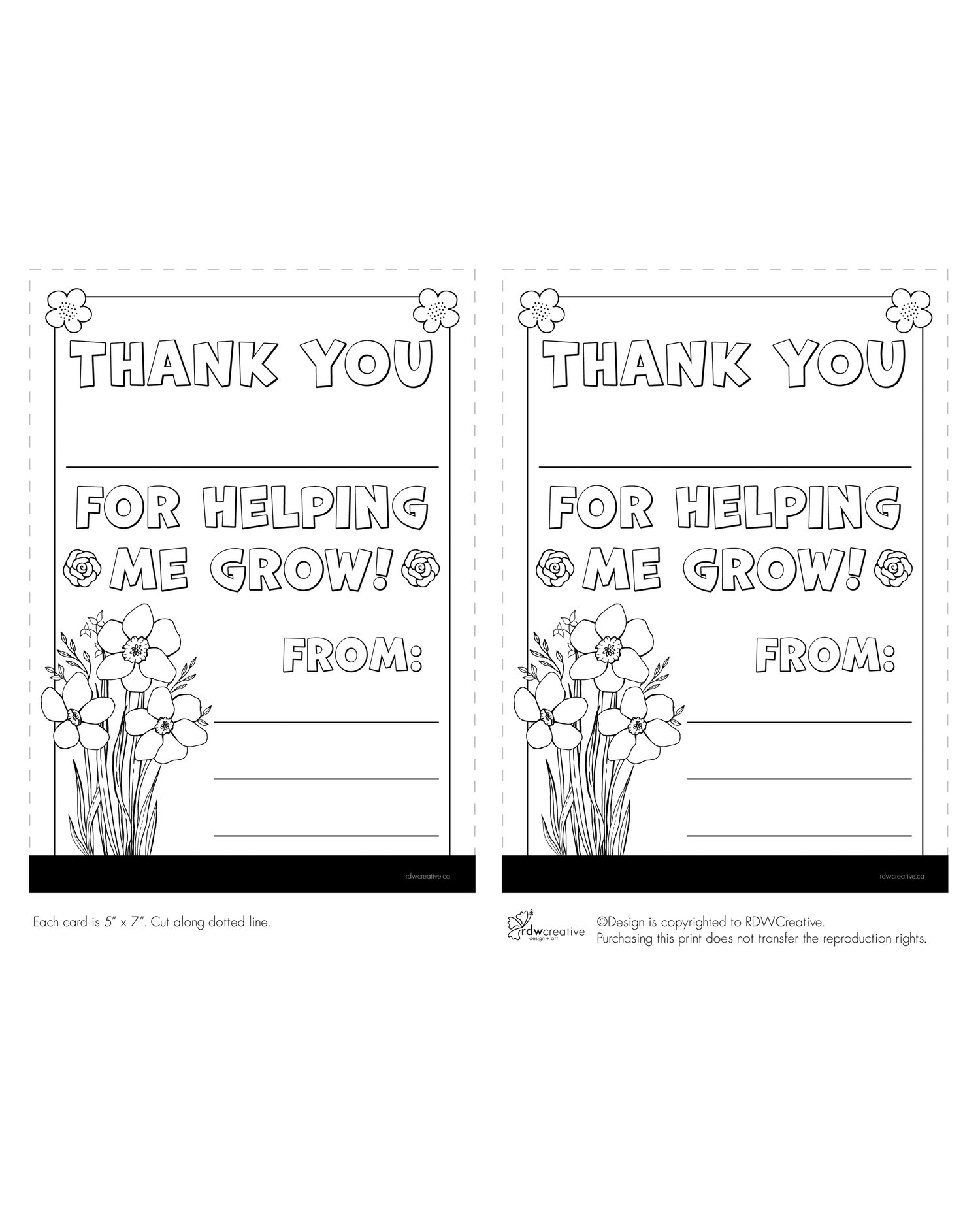 Thank you teacher for helping me grow by x colouring sheet â