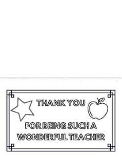 School scoil thank you teacher card