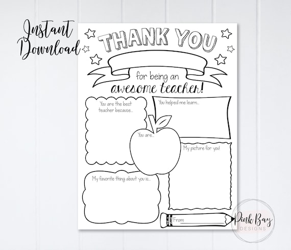 Teacher appreciation week printable teacher survey teacher printable teacher thank you teacher coloring page all about my teacher