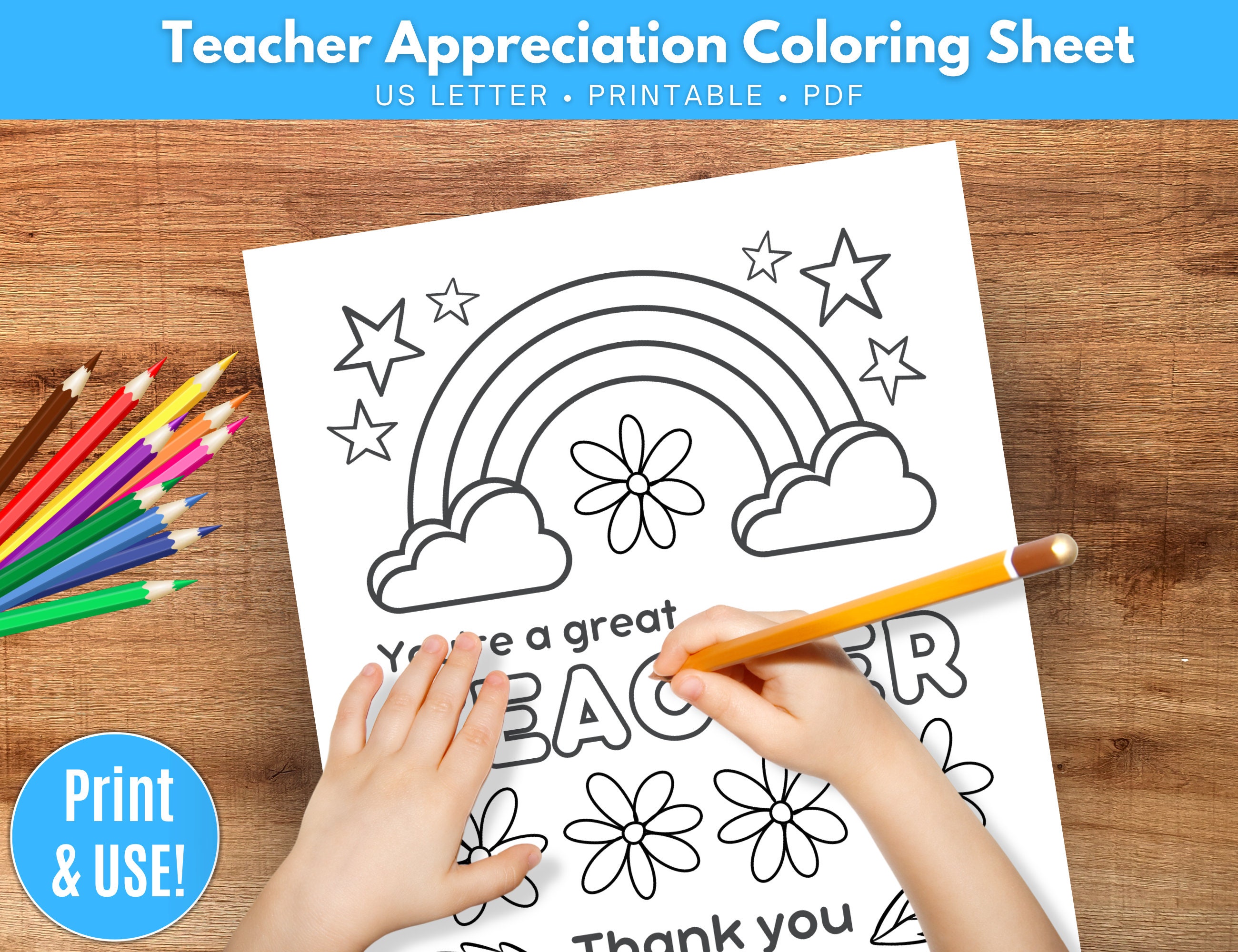 Teacher coloring appreciation printable teacher appreciation week thank you coloring page school kids teacher gifts instant download pdf