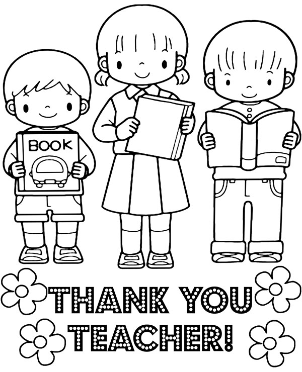 Free printable greeting card for teachers day coloring page