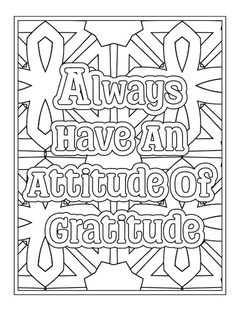 Premium vector thankful quotes coloring pages for kdp coloring pages