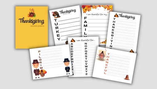 Free thanksgiving acrostic poems template pdf download