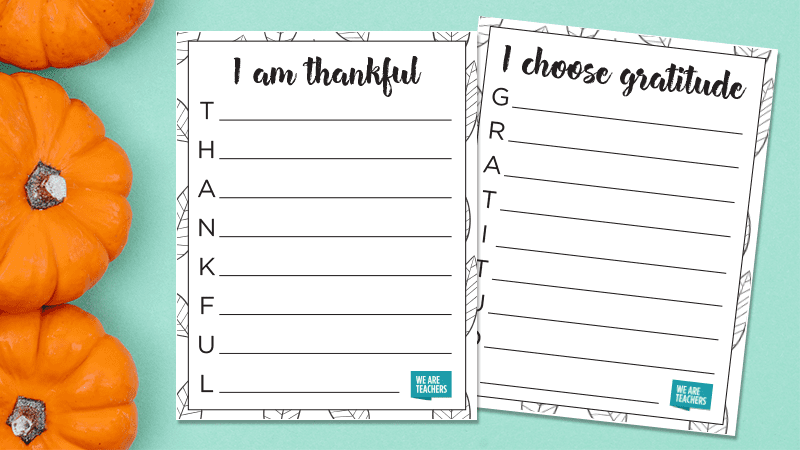 Free printable thanksgiving acrostic templates