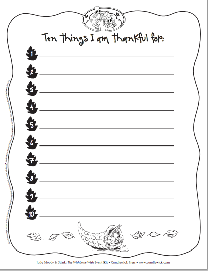 Free judy moody and stink printables and new thanksgiving book