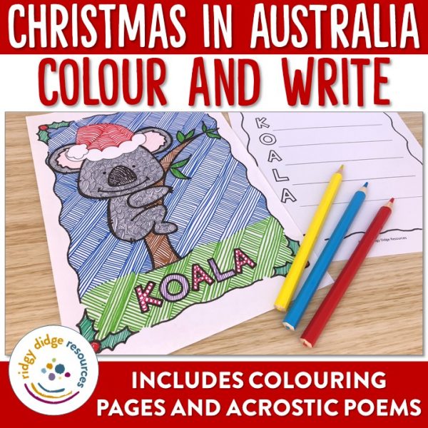 Christmas in australia coloring pages and writing templates ridgy didge resources