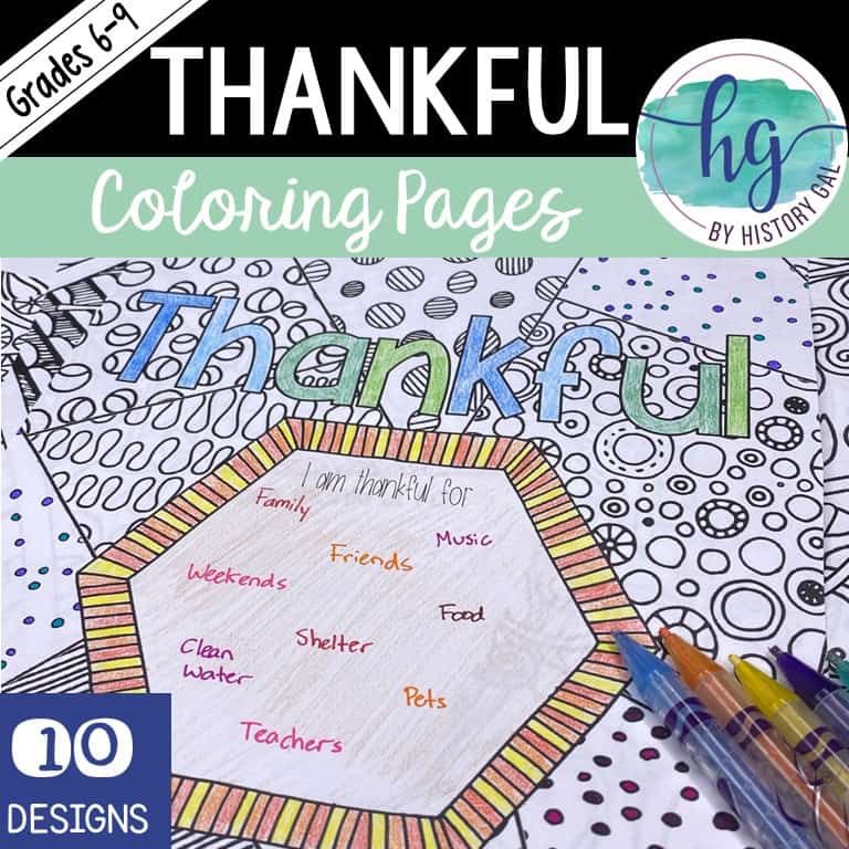 Thankful coloring pages for thanksgiving or anytime of the year