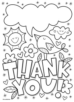 Thank you coloring page by mrs arnolds art room tpt