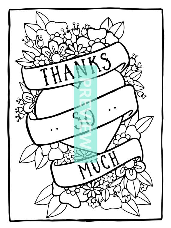 Thank you coloring page printable teacher thanks gratitude thankful adult colouring pages coloring book page kids coloring printables download now