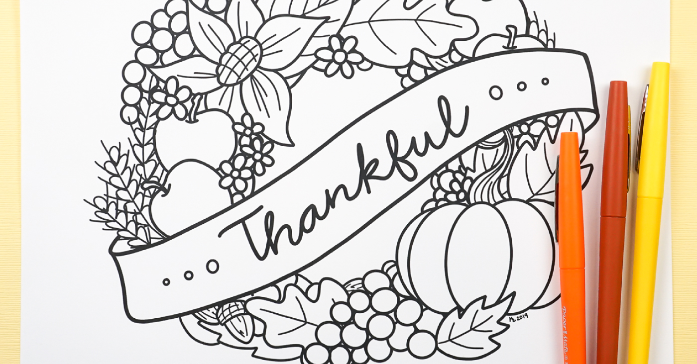 Free printable thanksgiving coloring page