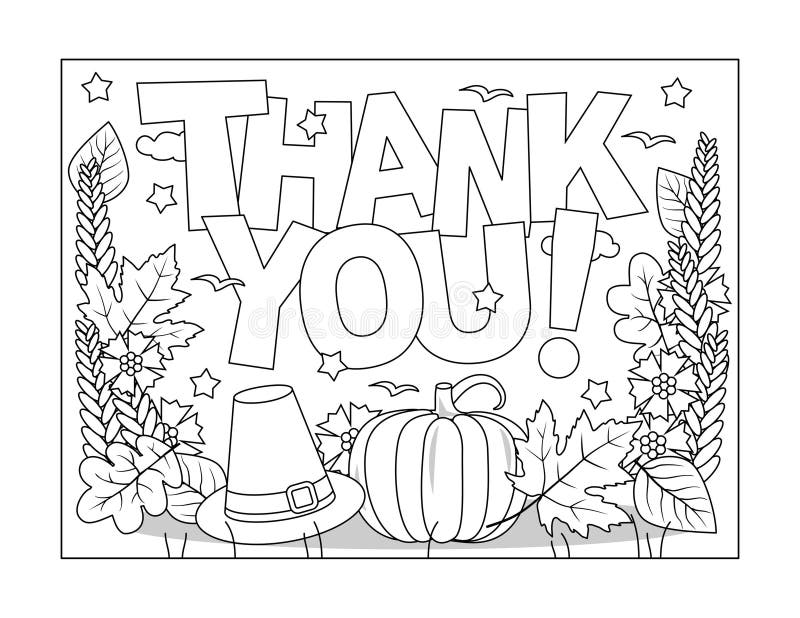 Coloring page thank you stock illustrations â coloring page thank you stock illustrations vectors clipart