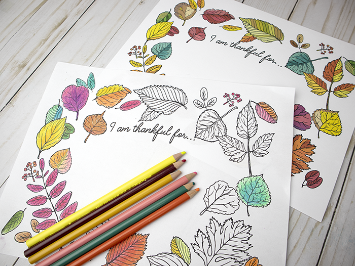 I am thankful for free printable coloring sheet or fully colored poster